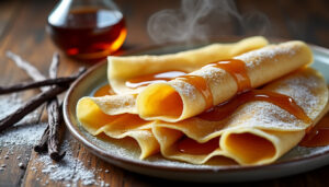 découvrez notre recette de crêpes au rhum et vanille, alliant douceur et arômes exotiques pour un dessert irrésistible à tester absolument.